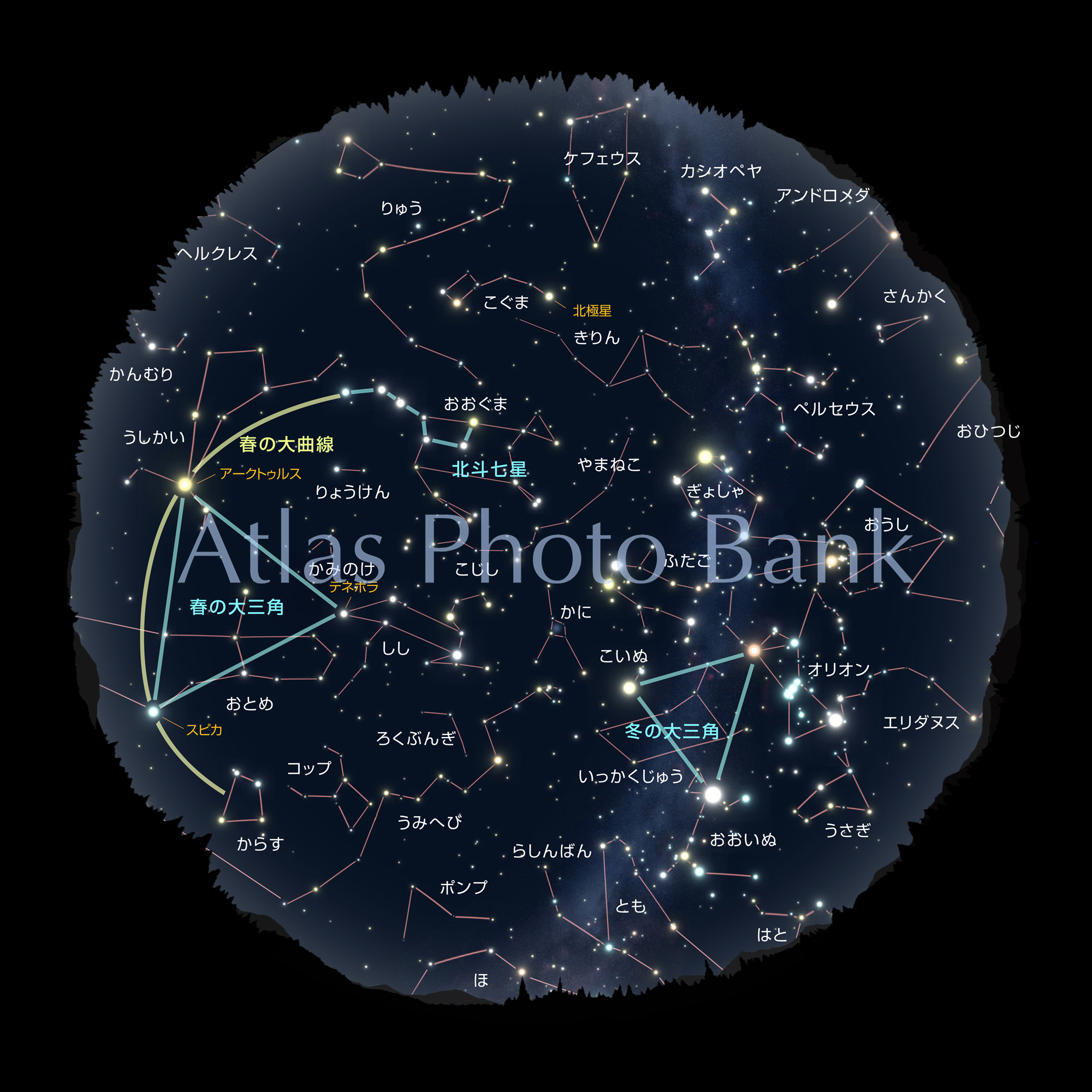 CR-ALLF-008-3月15日午後9時の星座全天