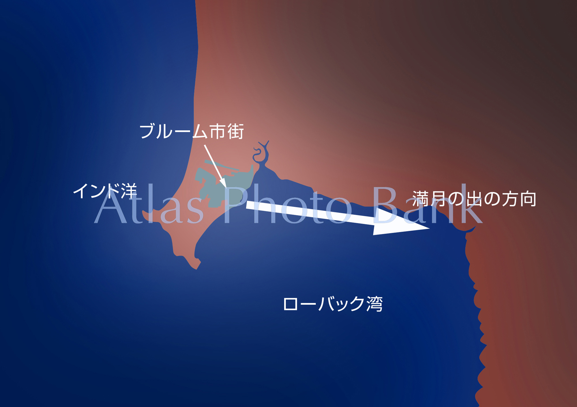 EF-021-月への階段が見られる方向・オーストラリア･ブルーム