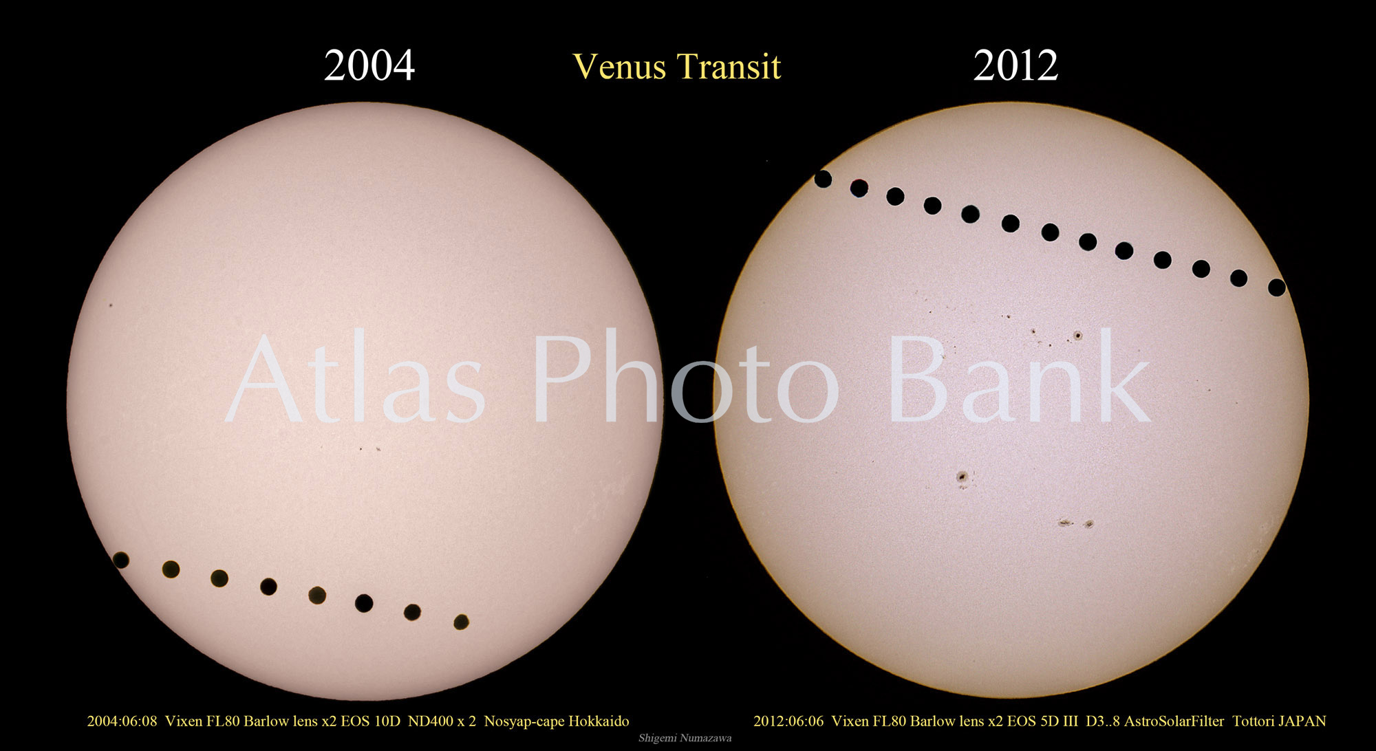 AAP-011-2004年と2012年の金星の日面通過