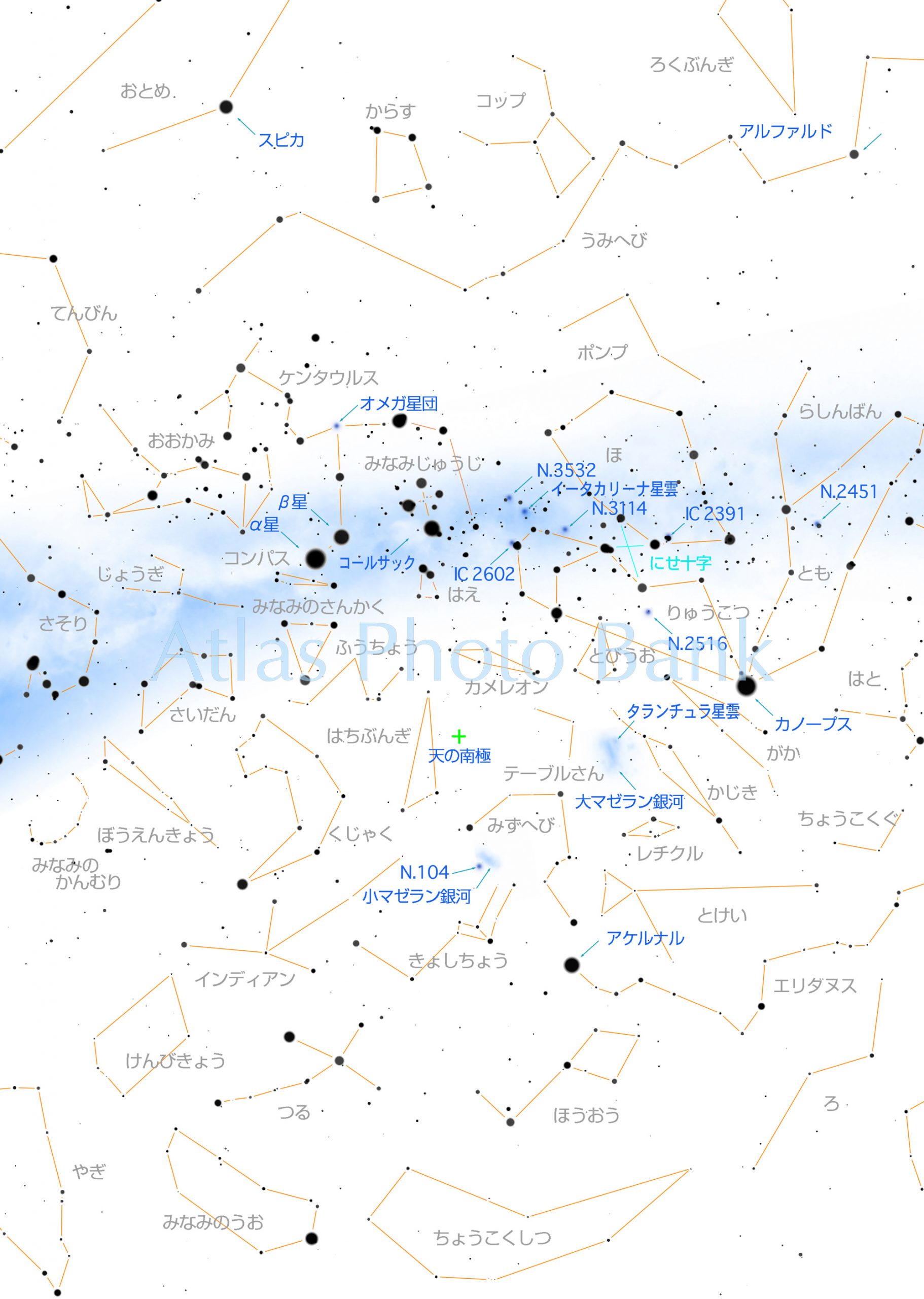 CR-4SF-029-南半球5月の星座-白図-南天5月見開き図