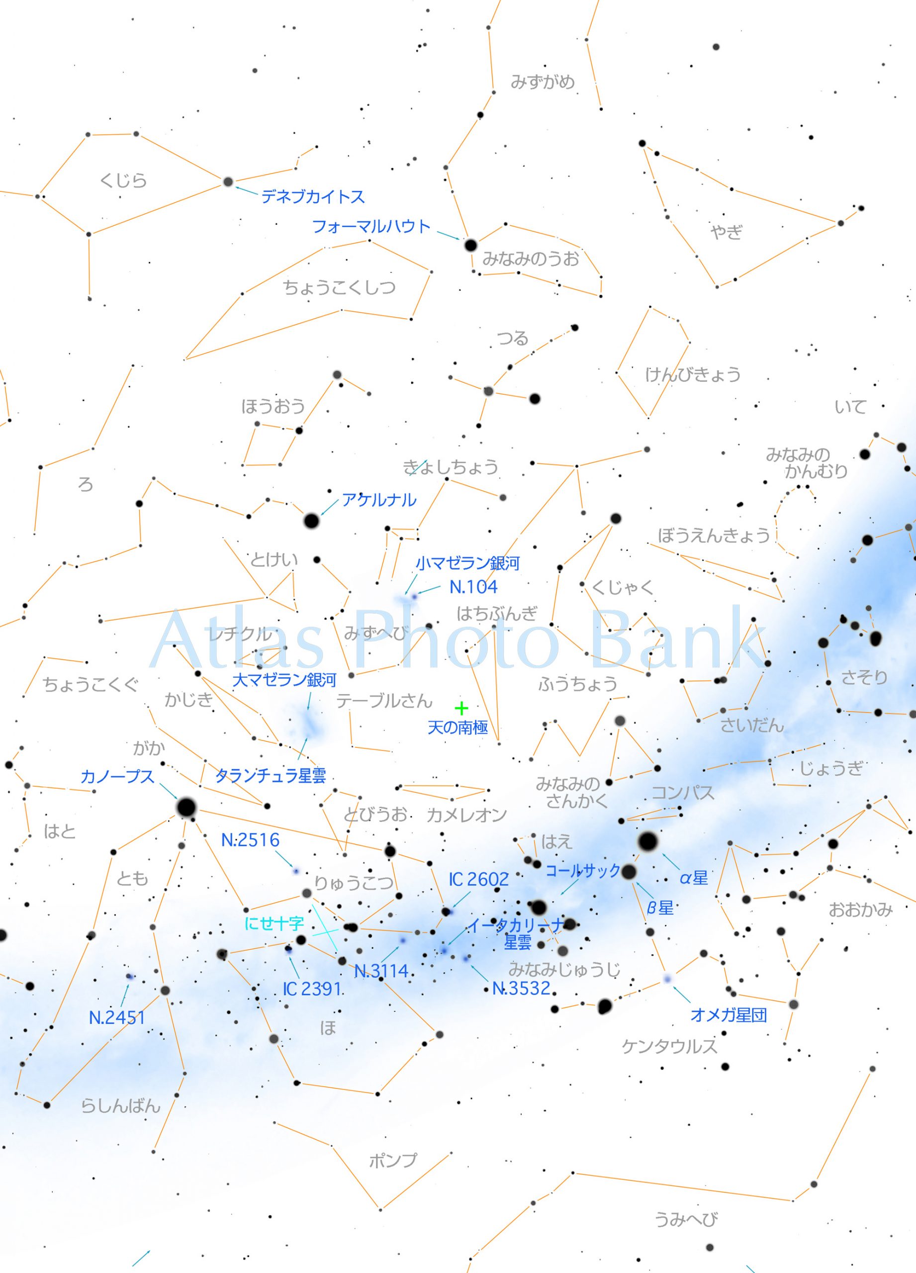 CR-4SF-030-南半球11月の星座-白図-南天11月見開き図