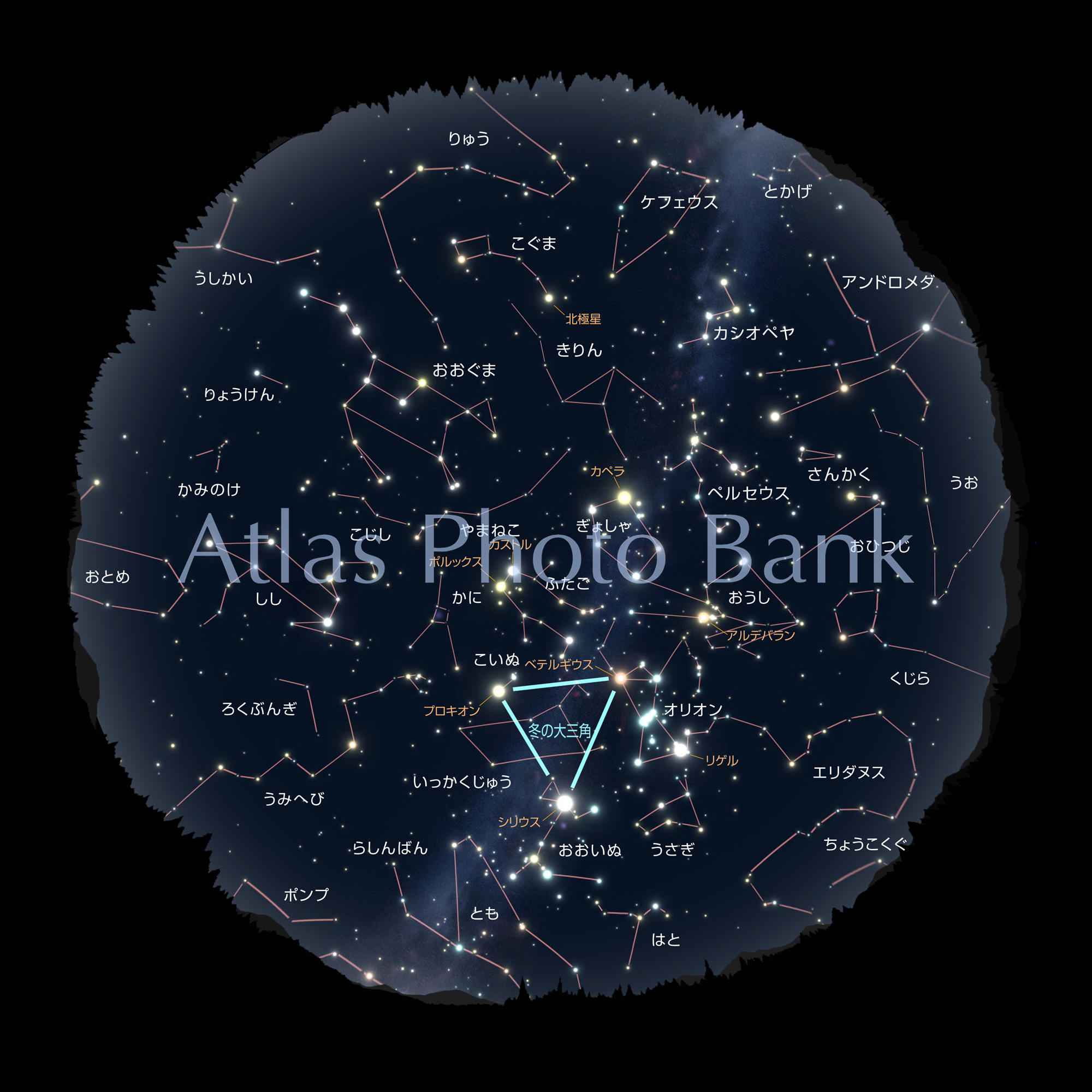 CR-ALLF-007-2月15日午後9時の星座全天