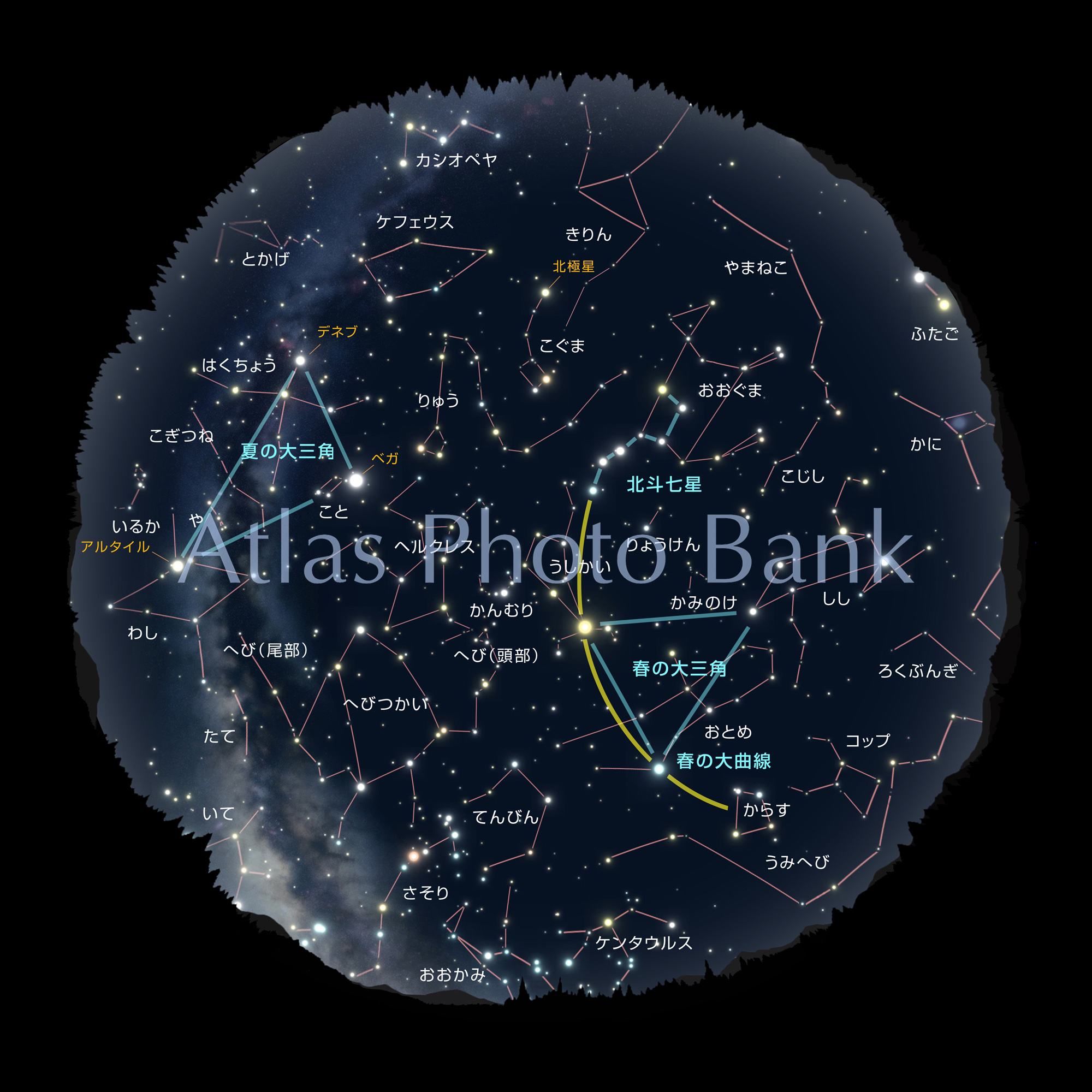CR-ALLF-011-6月15日午後9時の星座全天