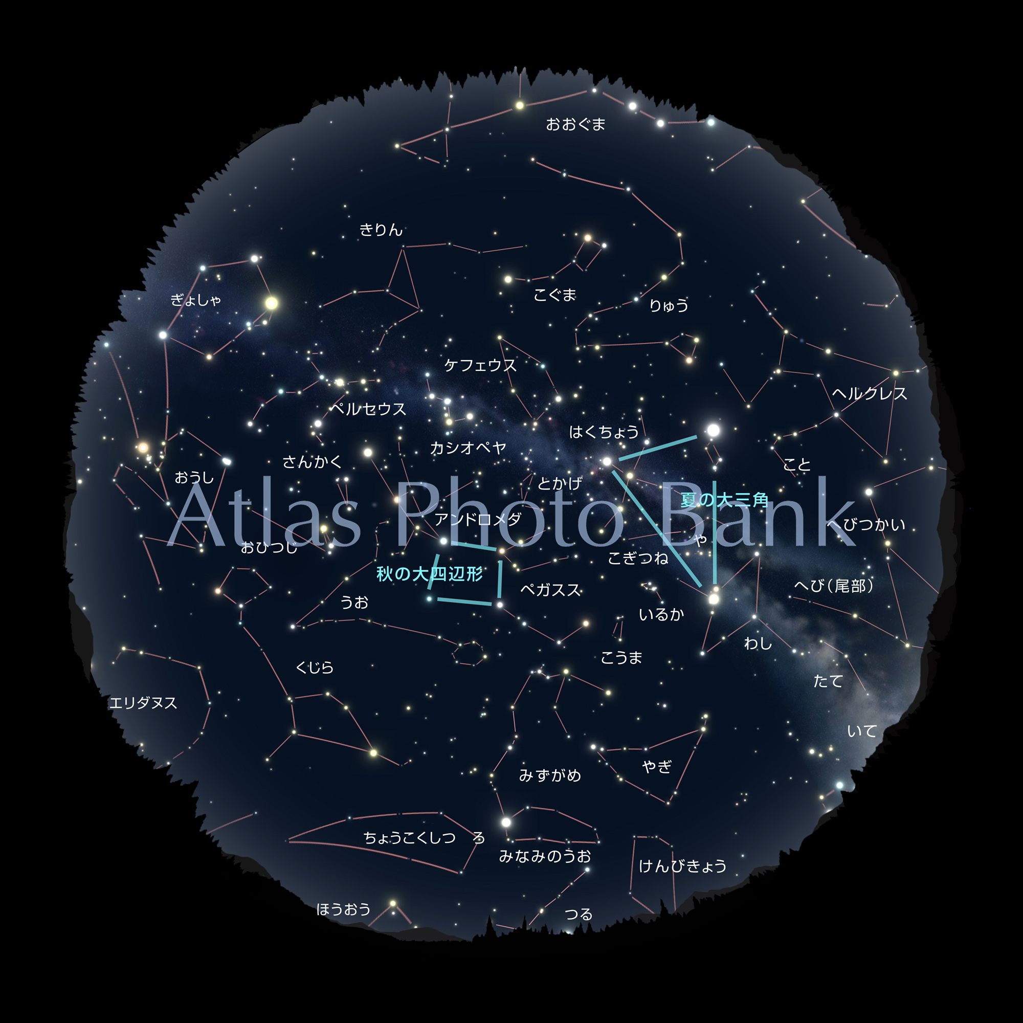 CR-ALLF-015-10月15日午後9時の星座全天
