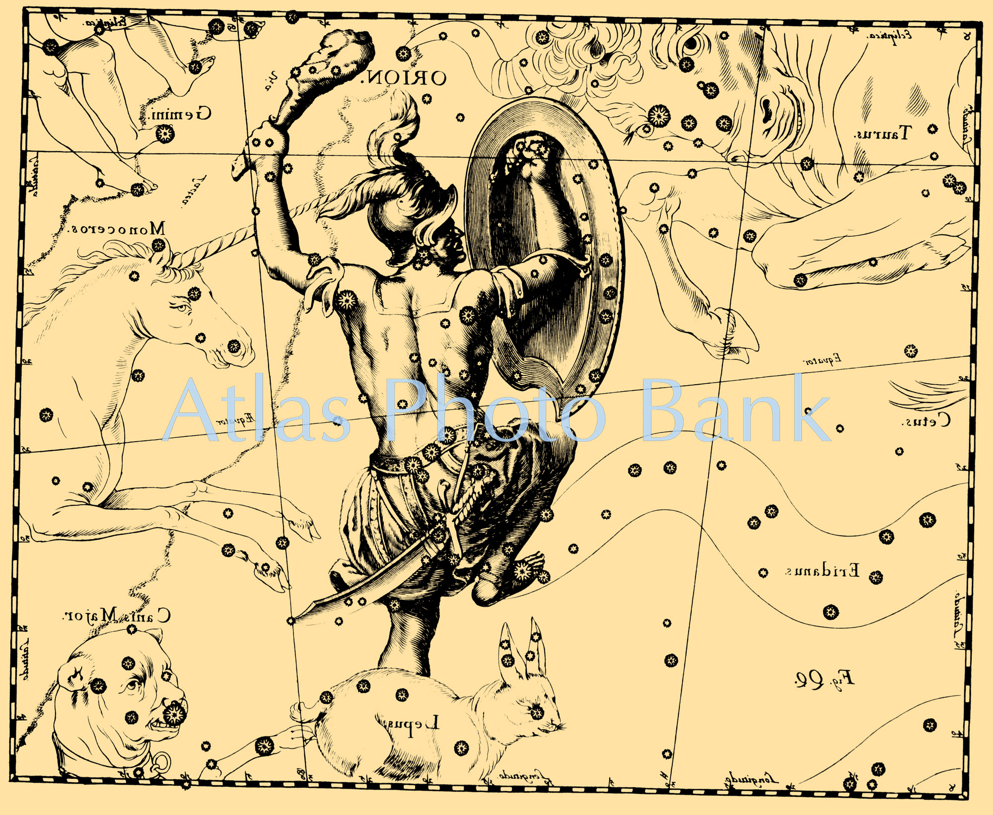 CR-HA-009-ヘベリウス古星図-オリオン座