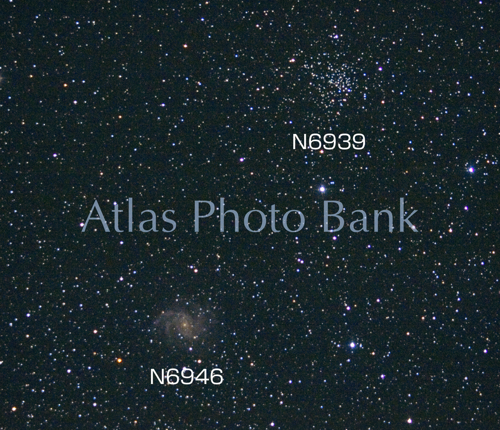 CR-SAP-009-NGC6939と6946-ケフェウス座の散開星団と銀河