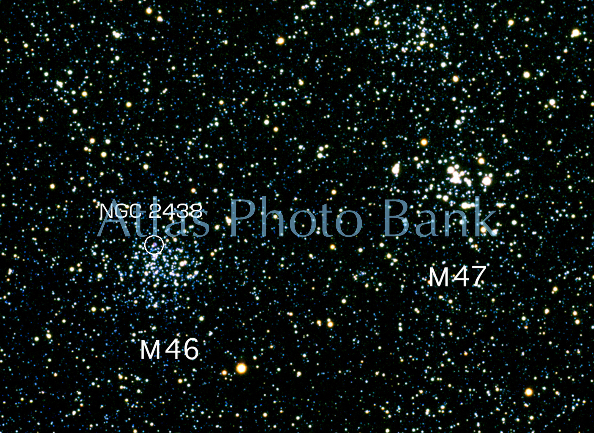 CR-SWP-053-M46M47とNGC2438-とも座の散開星団と惑星状星雲