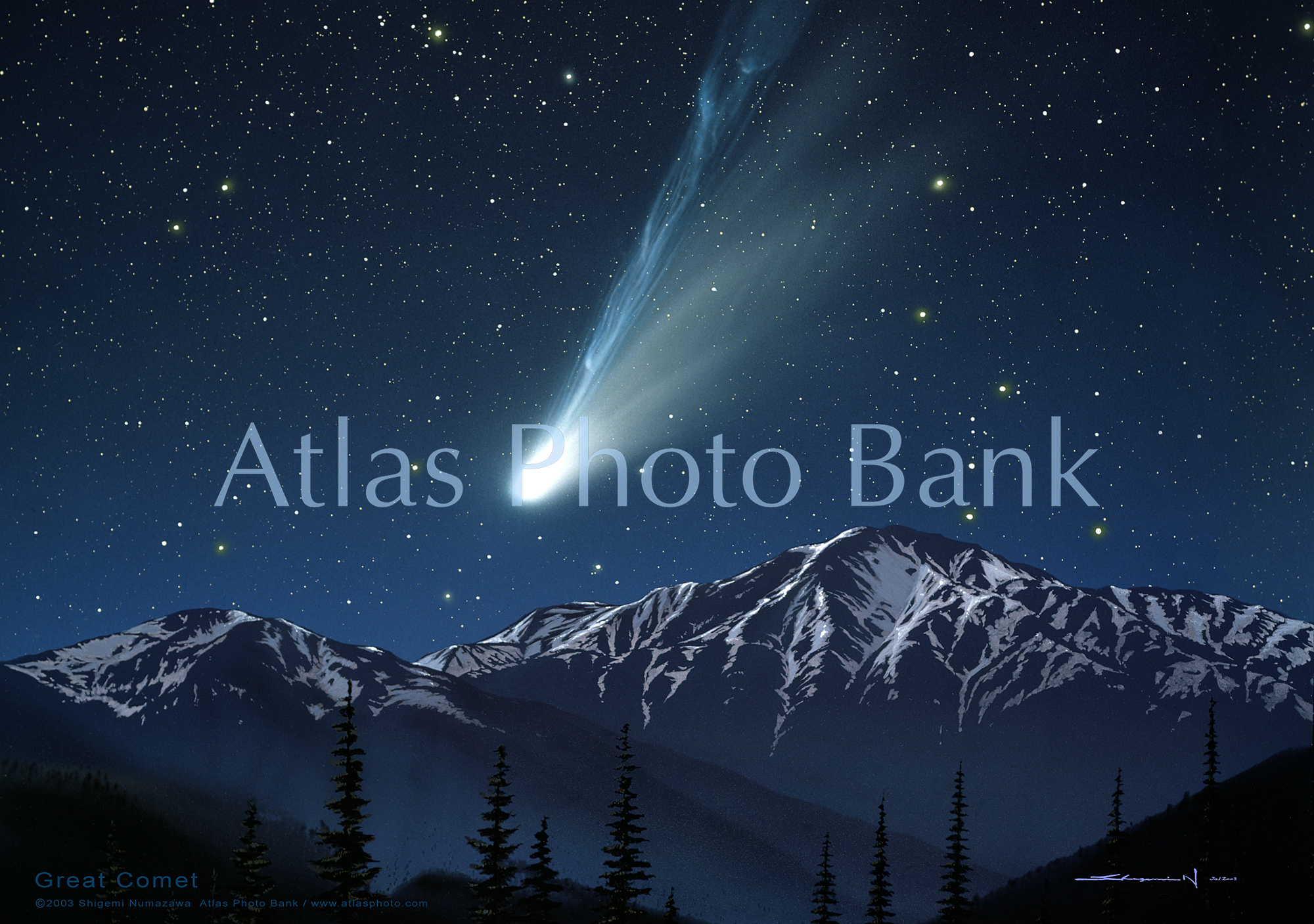GI-040-1-雪山のヘール･ボップ彗星