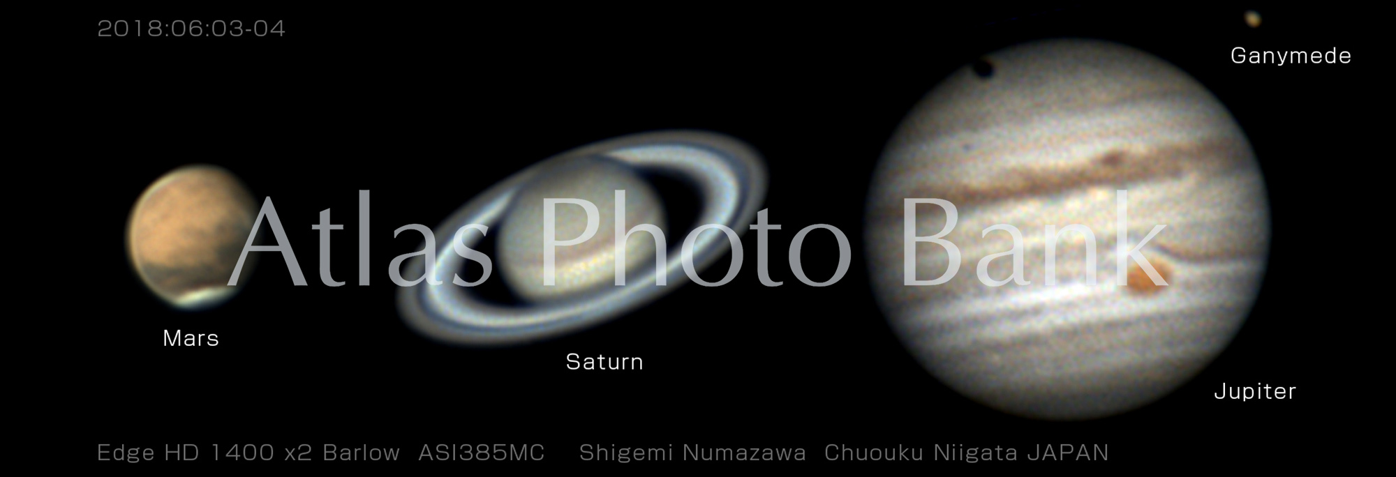 SOP-019-同じ倍率で見た木星･土星･火星