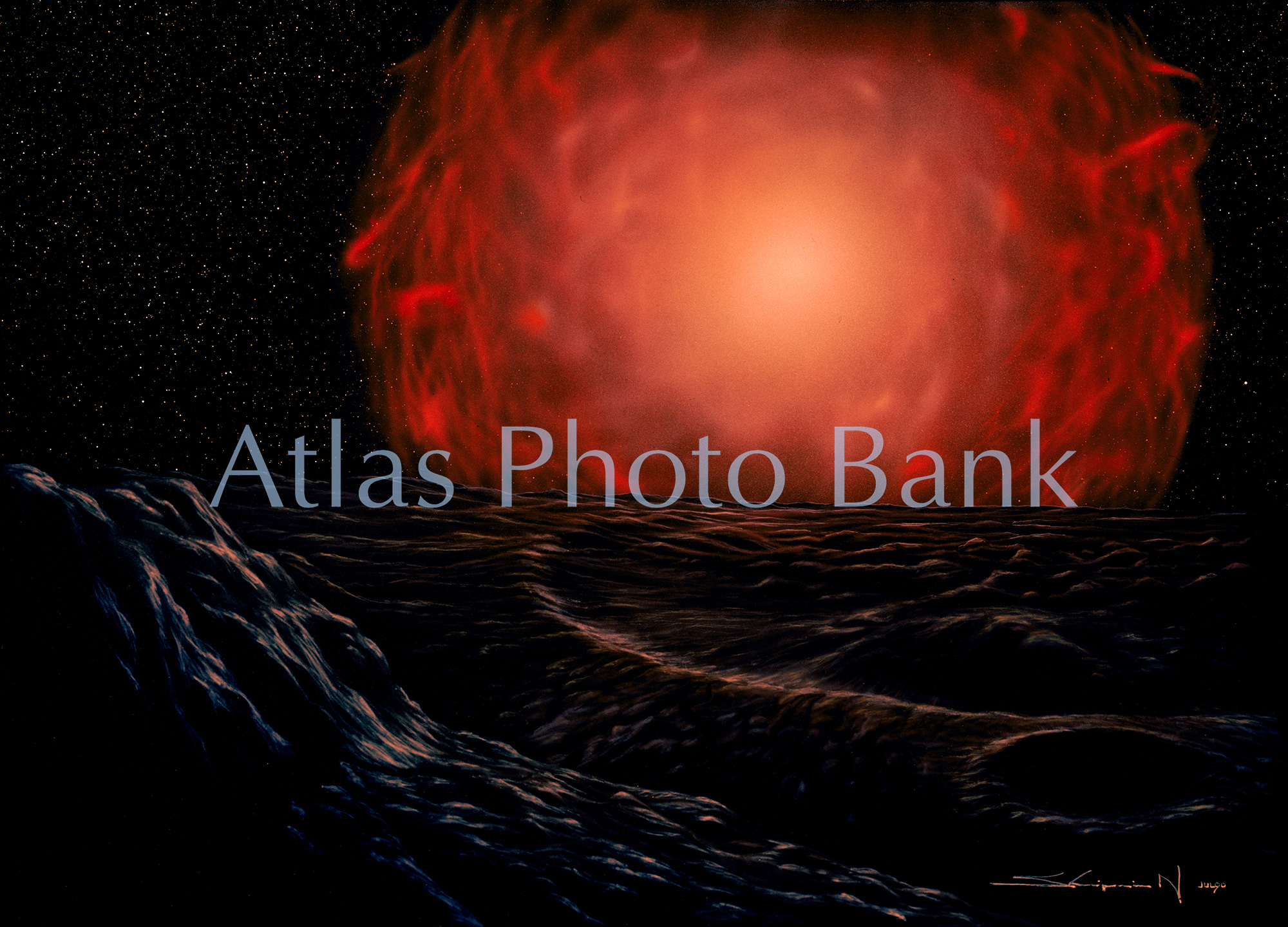 SS-056-巨石化した太陽によって干上がる地球表面-地球未来1