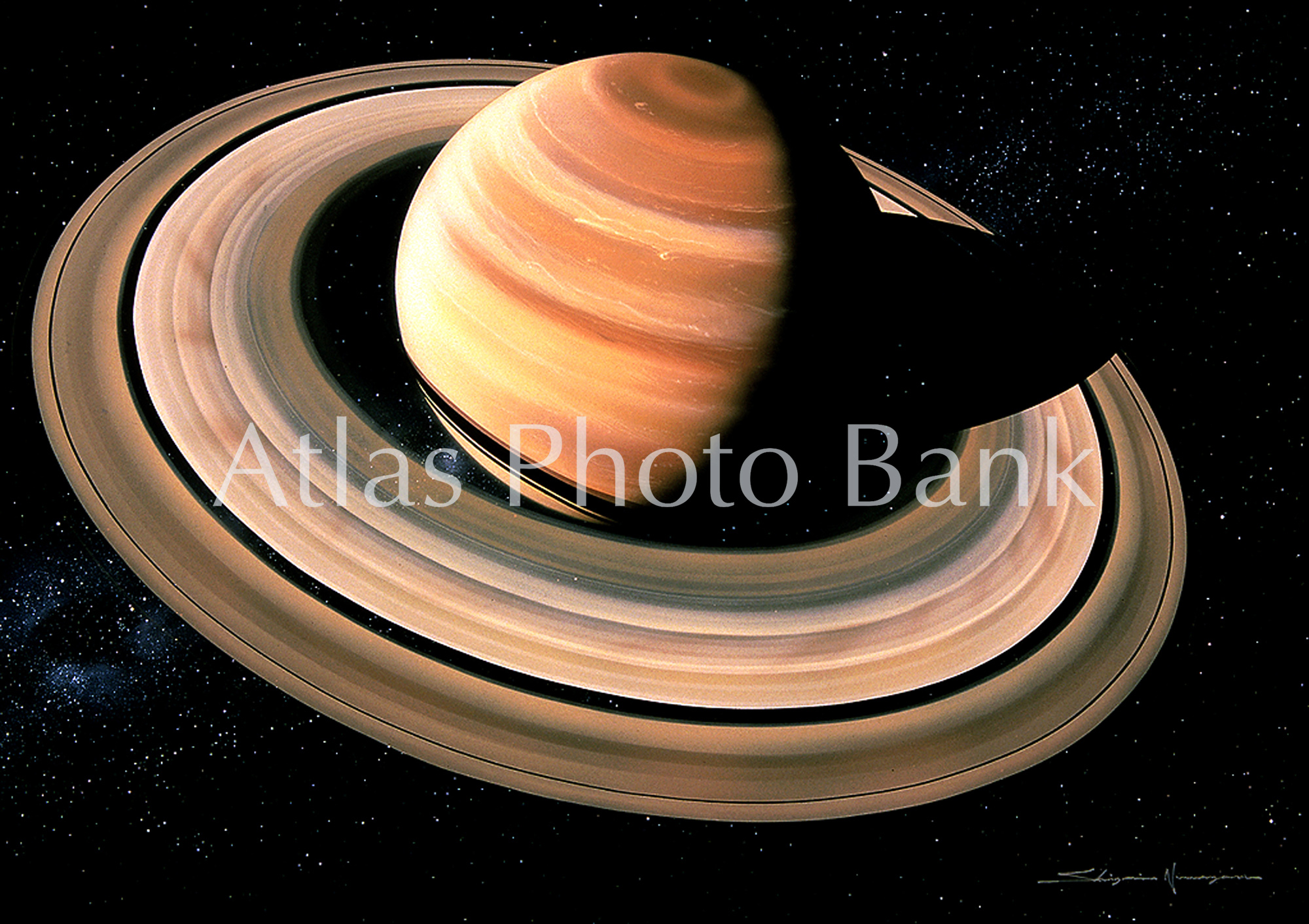 SS-116-真上近くから見た土星の環